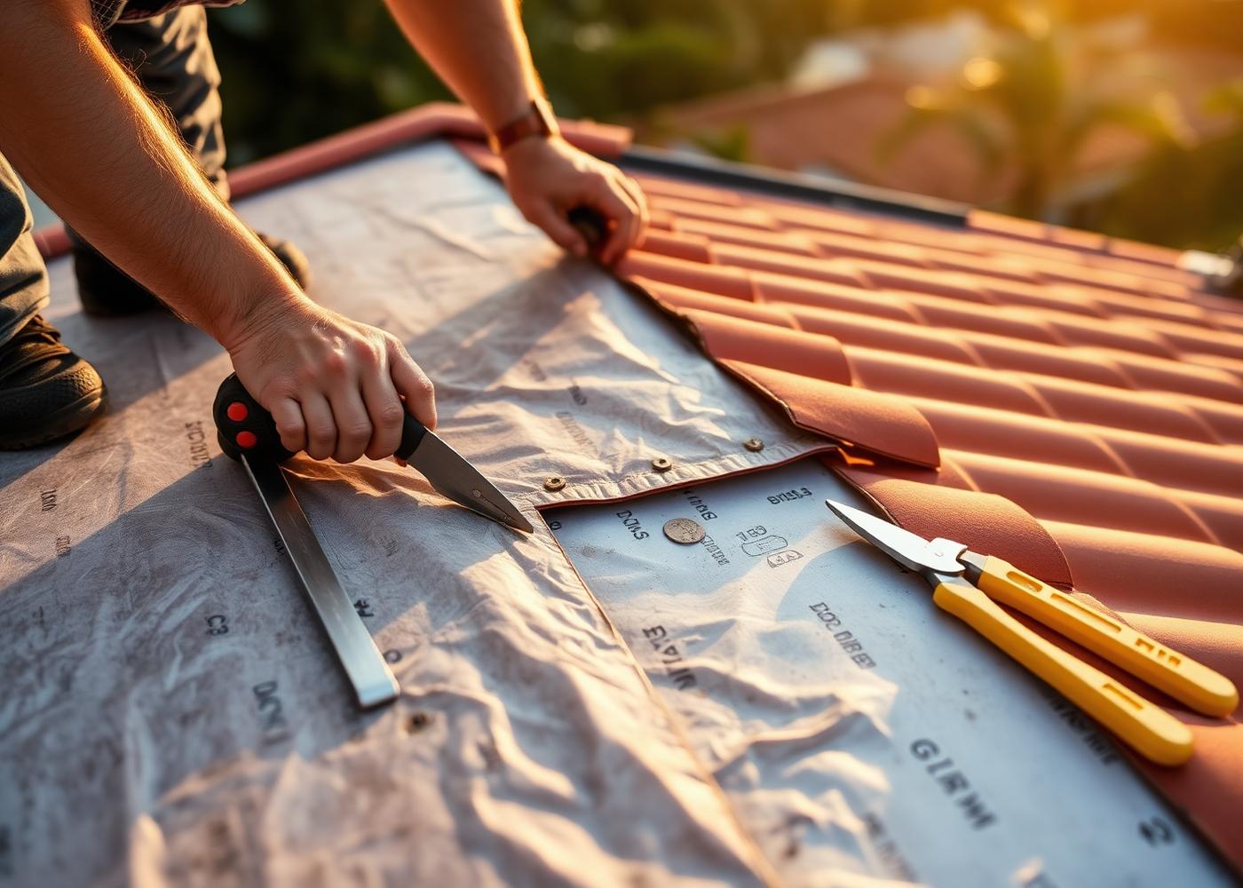 Roof repair Miami FL - repair being completed on a Miami-Dade home by Roof Repair Miami Pros